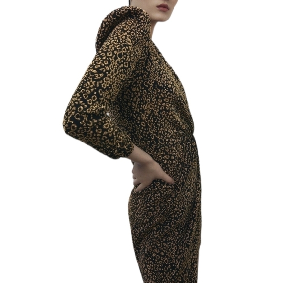 ZARA animal print dress structured leopard festive - Picture 7 of 7
